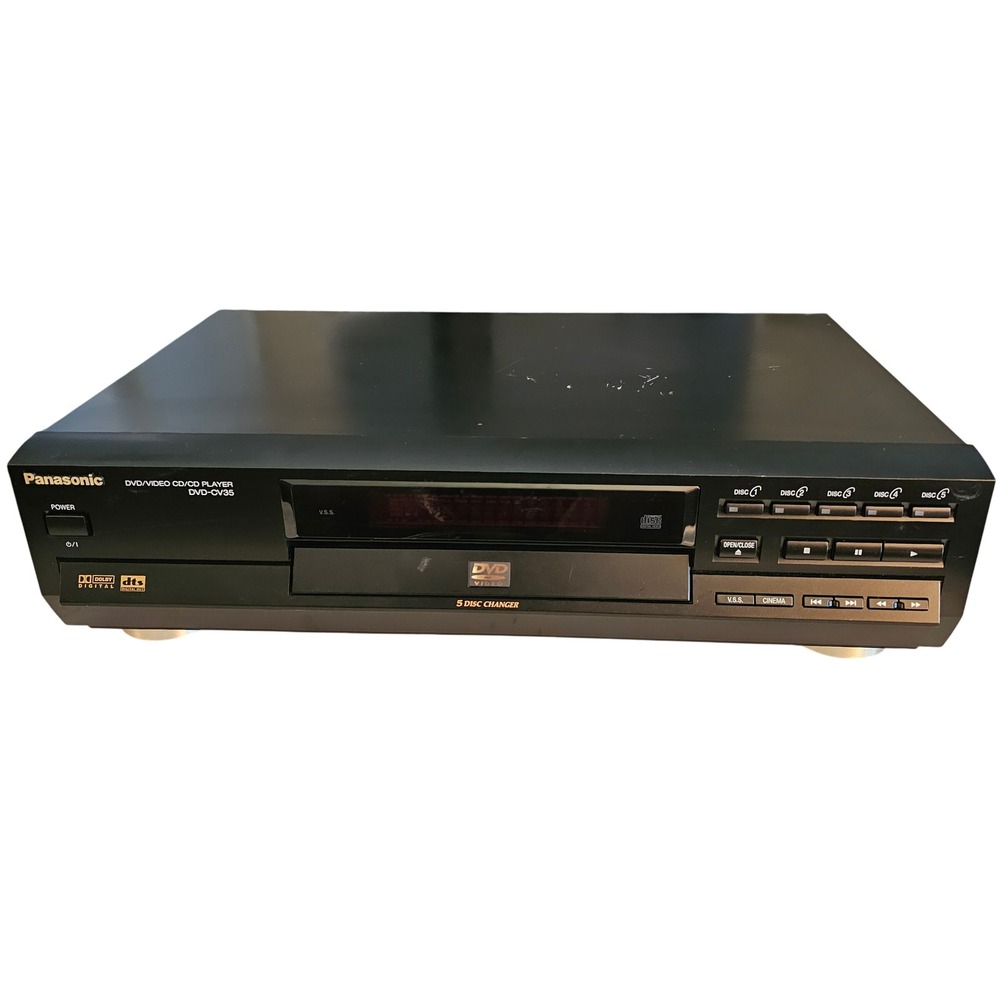 Panasonic DVD-CV35 5-Disc DVD CD Changer Player Black Vintage 2000 Made in Japan